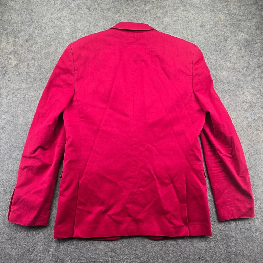 Moods of Norway Blazer Mens 42 Red 100% Wool Floral Lined 2-Button Sport Coat